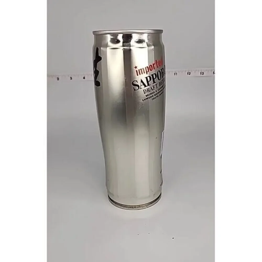 VINTAGE IMPORTED SAPPORO DRAFT BEER EMPTY TIN CAN‎ TOKYO JAPAN 22 OZ.
